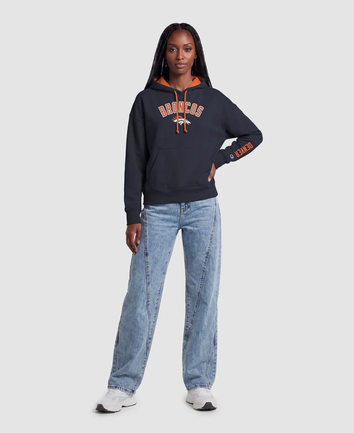 Denver Broncos Contrast Liner Hoodie by Champion