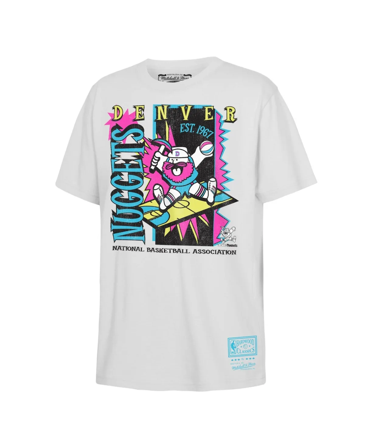 Denver Nuggets Neon Court Shock Distressed T-Shirt by Mitchell & Ness