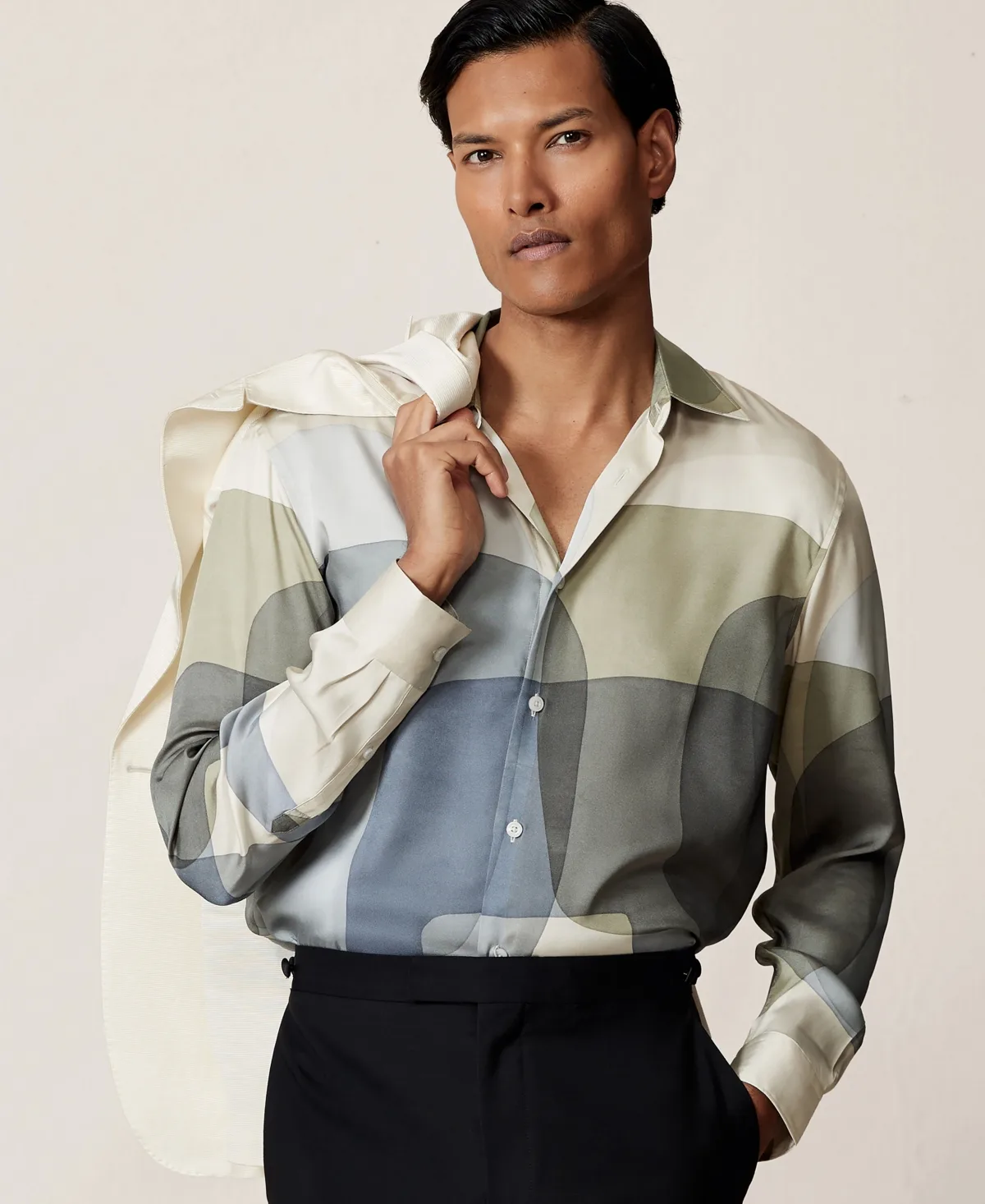 Abstract-Print Long-Sleeve Shirt by Reiss