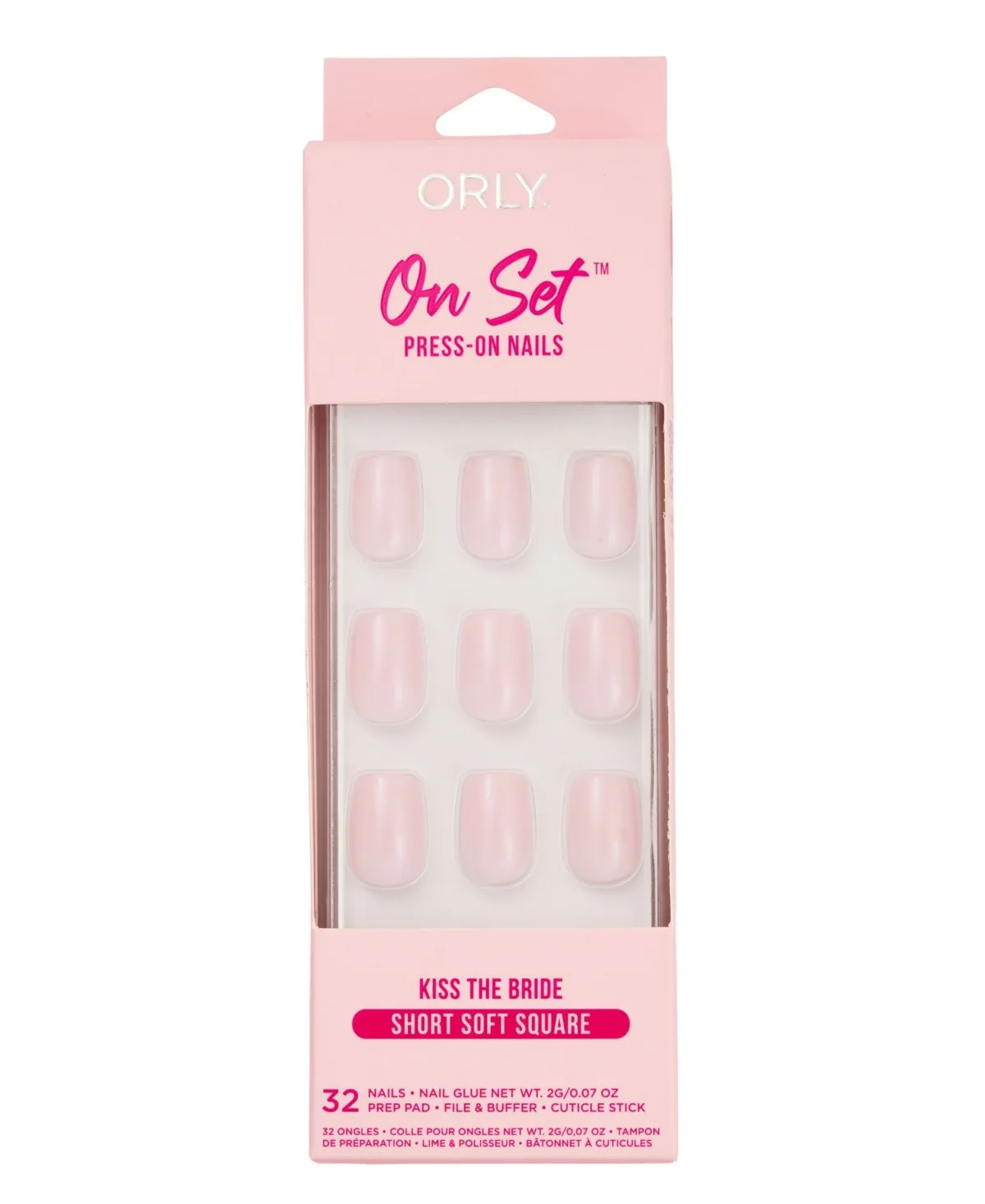 Kiss the Bride on Set Press-Ons Nails - Soft Crme, Pastel Pink by Orly