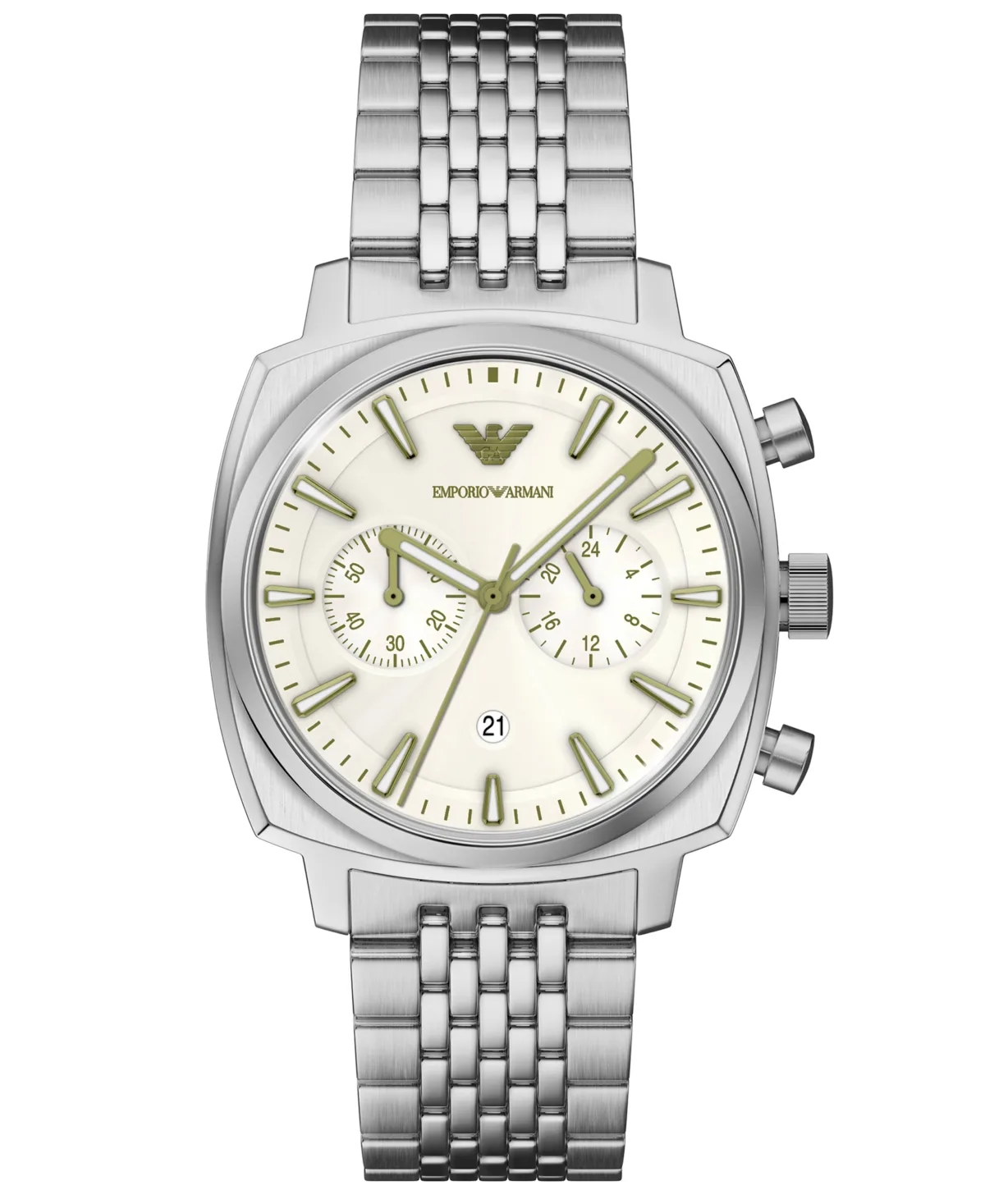 Emporio Armani Quartz Chronograph Dress Silver-Tone Stainless Steel Bracelet Watch 40mm by Armani