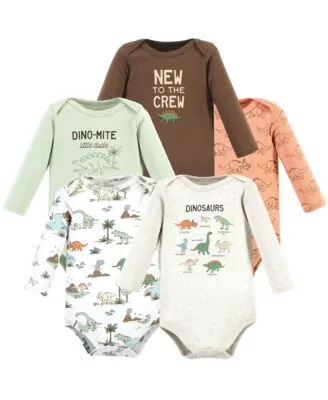 Soft Cotton Long Sleeve Bodysuit 5pk by Hudson Baby