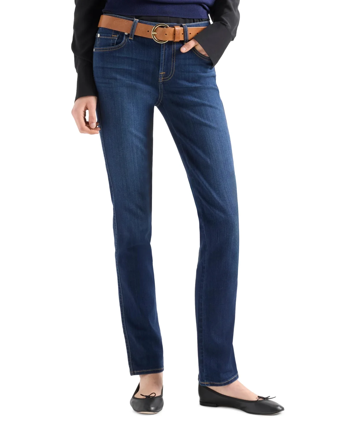 Kimmie Mid-Rise Straight-Leg Jeans