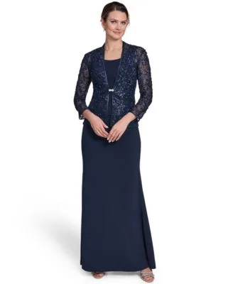 Jewel Neck Jacket Ball Gown by Jessica Howard
