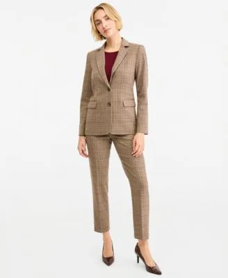 Glenn Plaid Blazer Short Sleeve Sweater Straight Leg Pants by Tahari