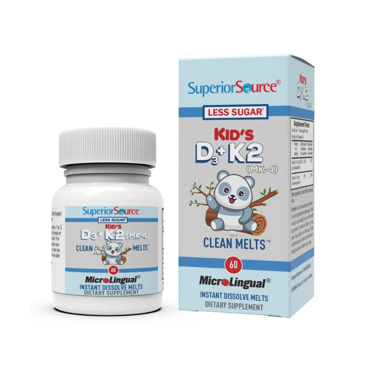 D3 and K2 (Mk-4) - 60 MicroLingual Instant-Dissolve Tablets by Superior Source