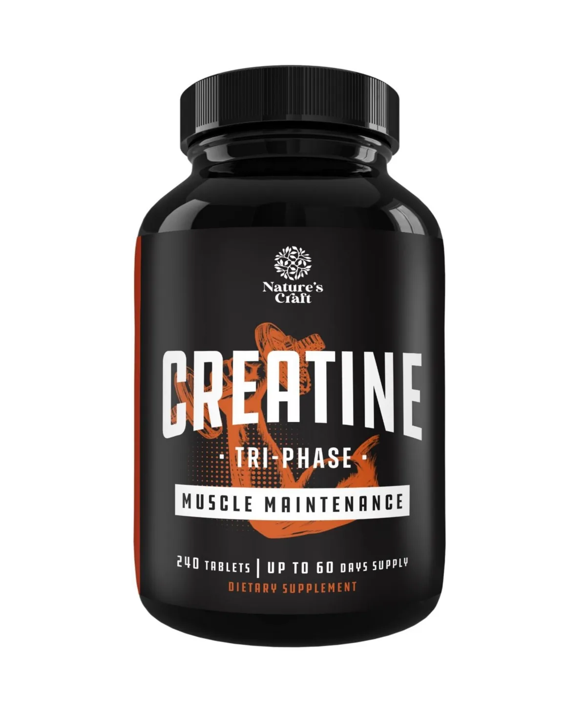 Tri-Phase Creatine Tablets with Creatine Monohydrate, Creatine Hcl and Creatine Pyruvate - 240 Count by Natures Craft