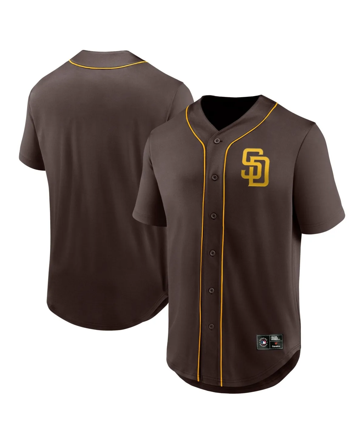 San Diego Padres Franchise Button-Front V-Neck Oversized-Fit T-Shirt by Fanatics