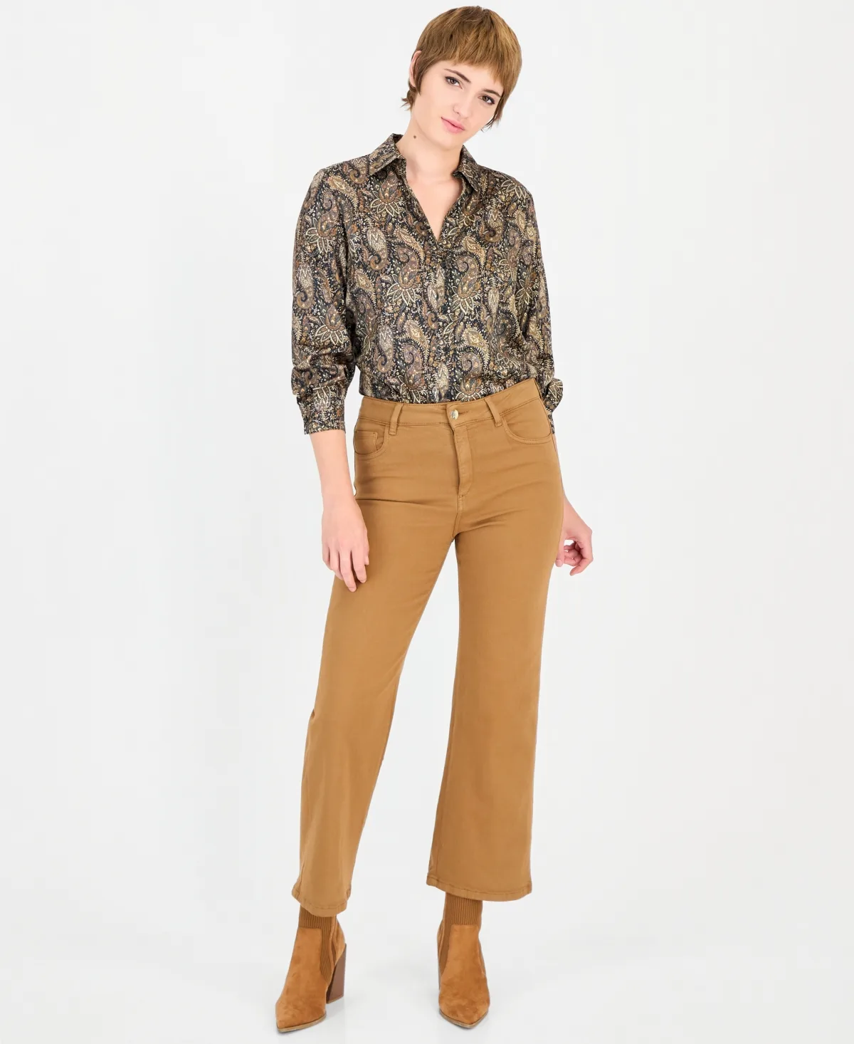 Emmfuxia Wide-Leg High-Waisted Stretch Trousers by Emme Marella