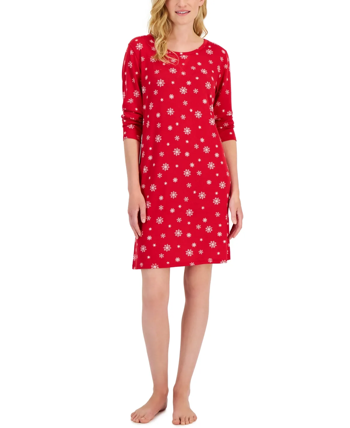 Printed Long-Sleeve Soft Knit Sleepshirt by Charter Club