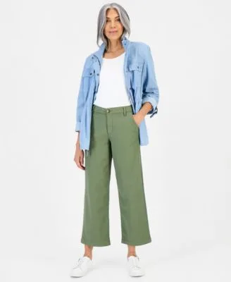High Stretch High Rise Cropped Wide Leg Pants by Style & Co