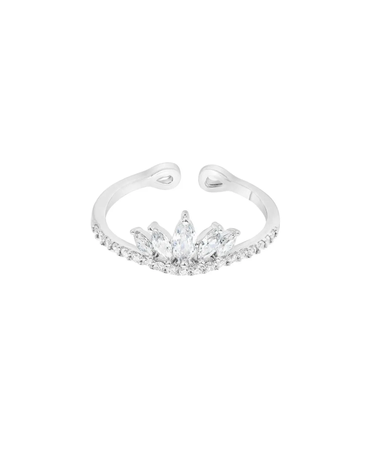 Josh & Chloe Faith Crystal Crown Adjustable Ring 14k Gold Plated Beautiful Look