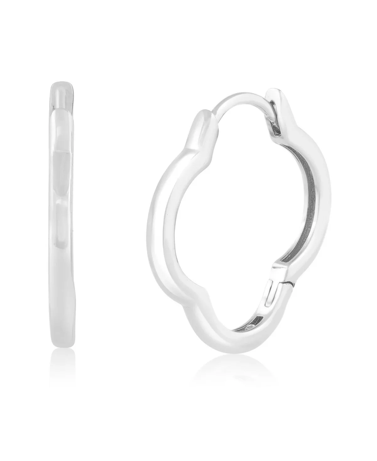 Polished Clover Hoop Earrings by Simona