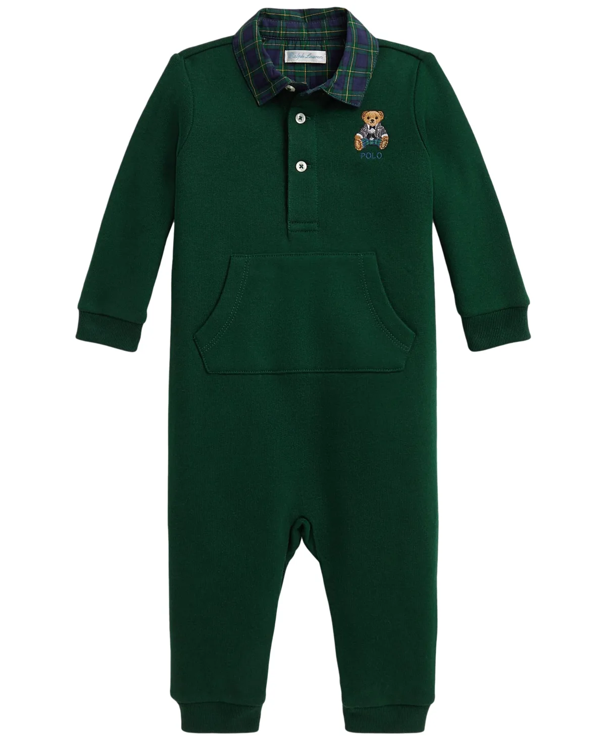 Polo Bear Plaid Fleece Coverall by Polo Ralph Lauren