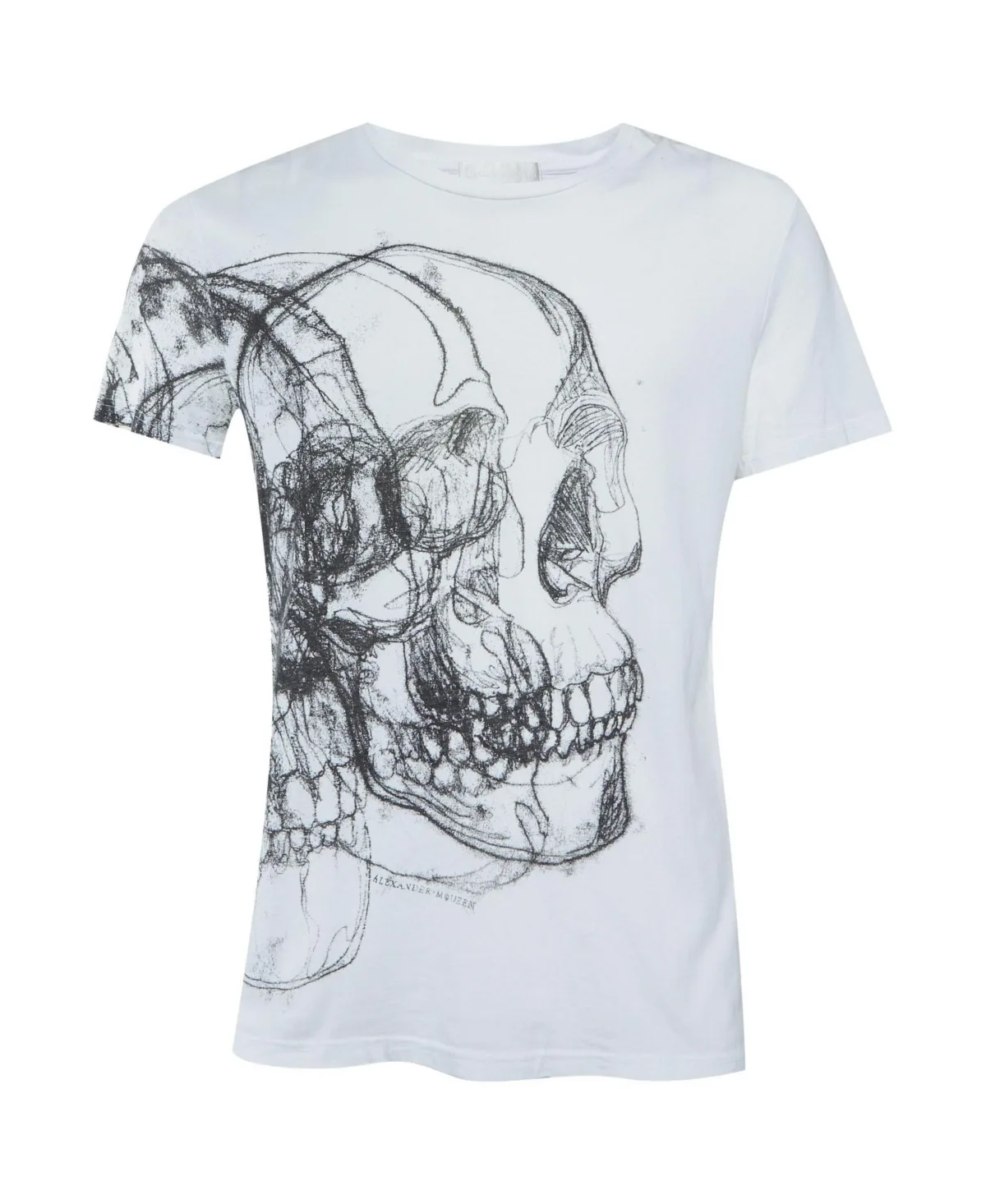 Pre-Owned Alexander McQueen Scribble Skull Cotton T-Shirt by Alexander McQueen