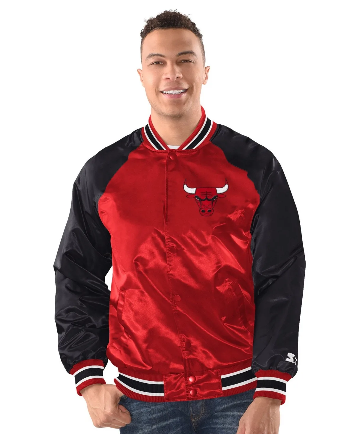 Chicago Bulls Inductee Raglan Satin Varsity Jacket by Starter