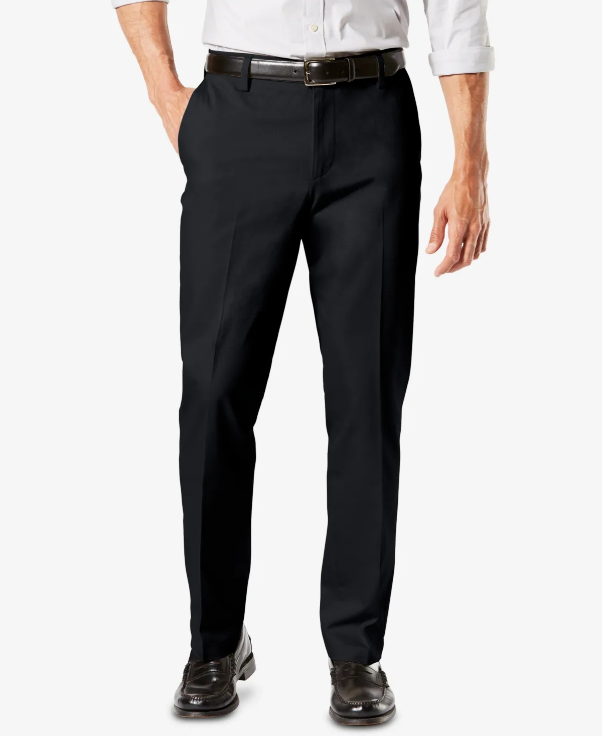 Signature Lux Cotton Straight Fit Creased Stretch Khaki Pants by Dockers