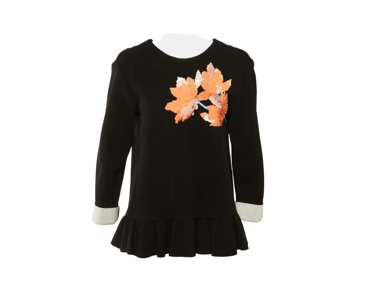 Pre-Owned Floral Sequin Ruffled Hem Top by Marni