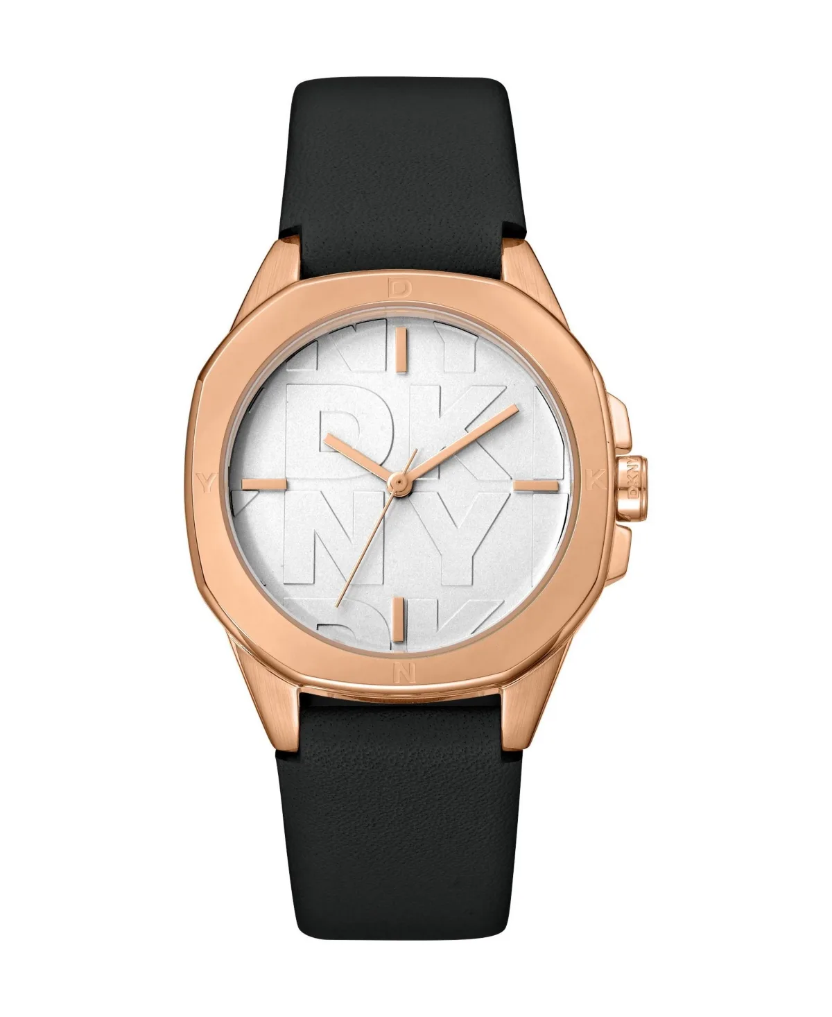 Logo Quartz Silver Leather Strap Watch, 34mm by DKNY