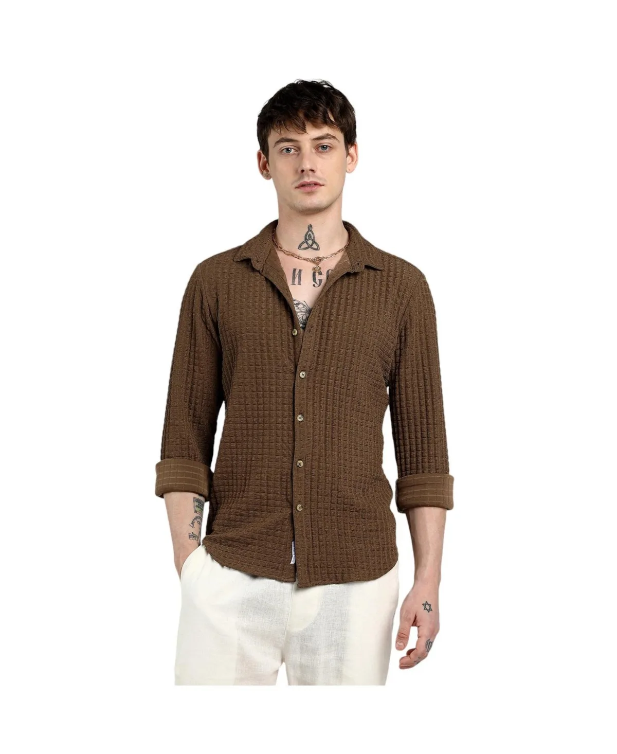 Cube-Textured Shirt by Campus Sutra