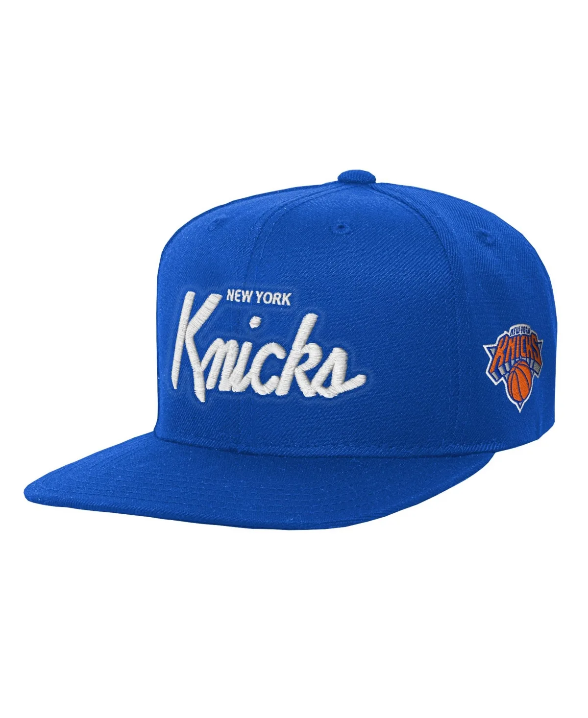 New York Knicks Head Coach Flat Brim Snapback Hat by Mitchell & Ness