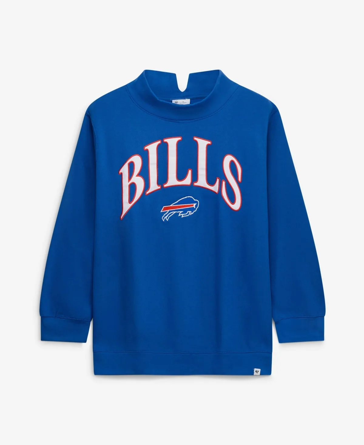 Buffalo Bills Vantage Oversized Embroidered Mock Neck Pullover by 47 Brand