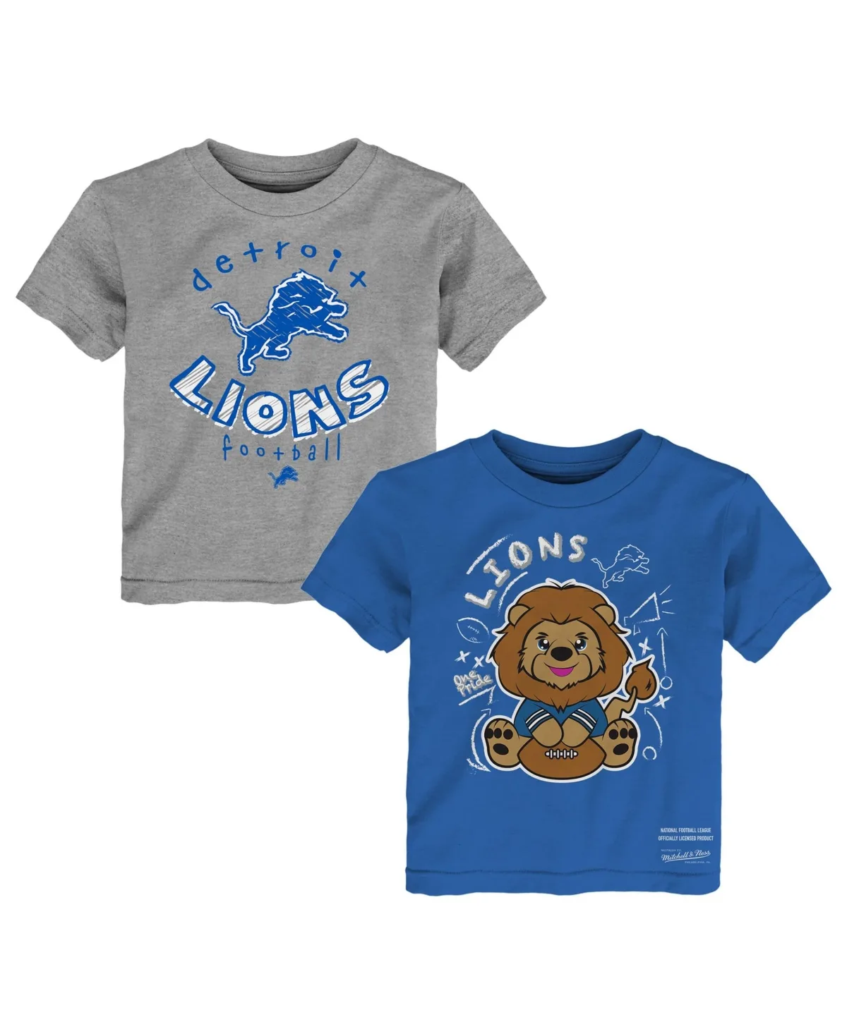 Detroit Lions Two-Pack Sketched Up T-Shirt Set by Mitchell & Ness