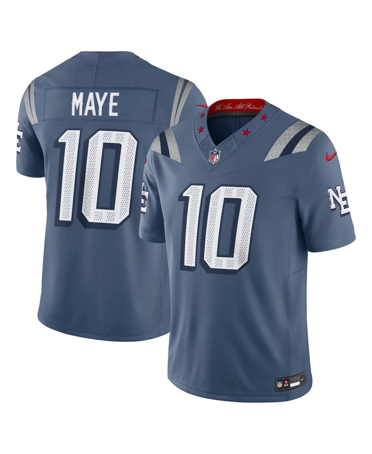 Drake Maye New England Patriots Rivalries Stitched Limited Jersey by Nike