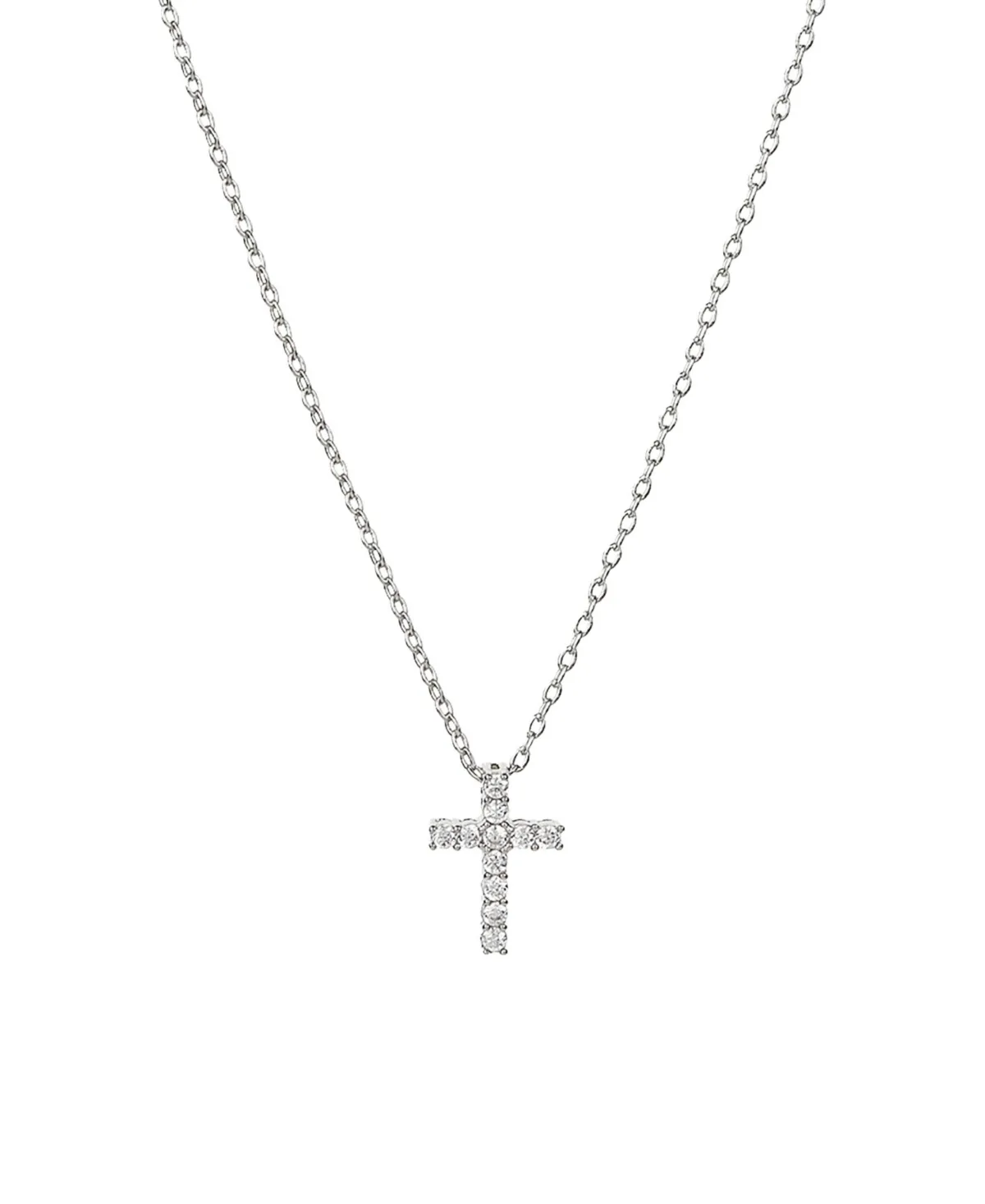 Josh and Chloe Aveline Crystal Cross Necklace 14k Gold Plated Minimal Style