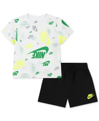 Printed T Shirt French Terry Shorts 2 Piece Set by Nike