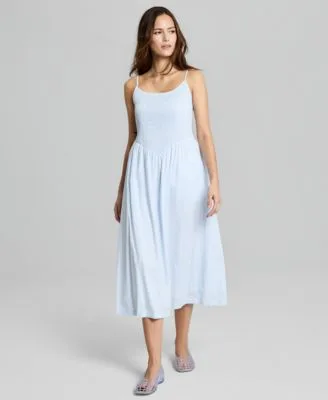 Cotton Gingham Smocked Midi Dress by And Now This