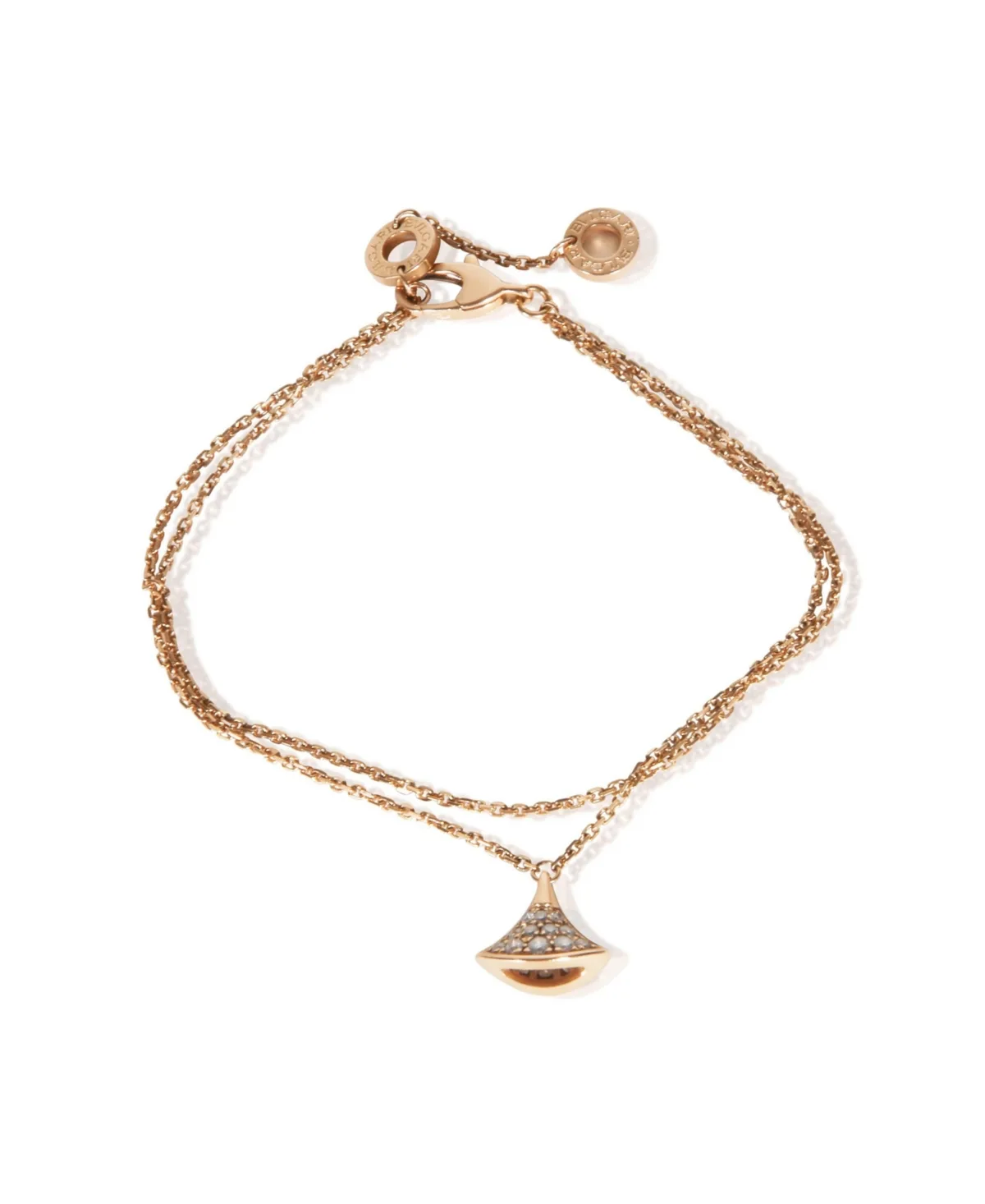 Pre-Owned Rose Gold Diamond Divas Dream Bracelet by BVLGARI