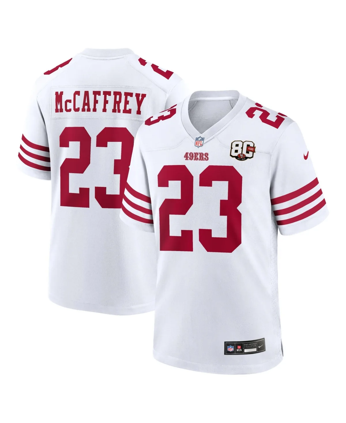 Christian McCaffrey San Francisco 49ers 80th Anniversary Game Jersey