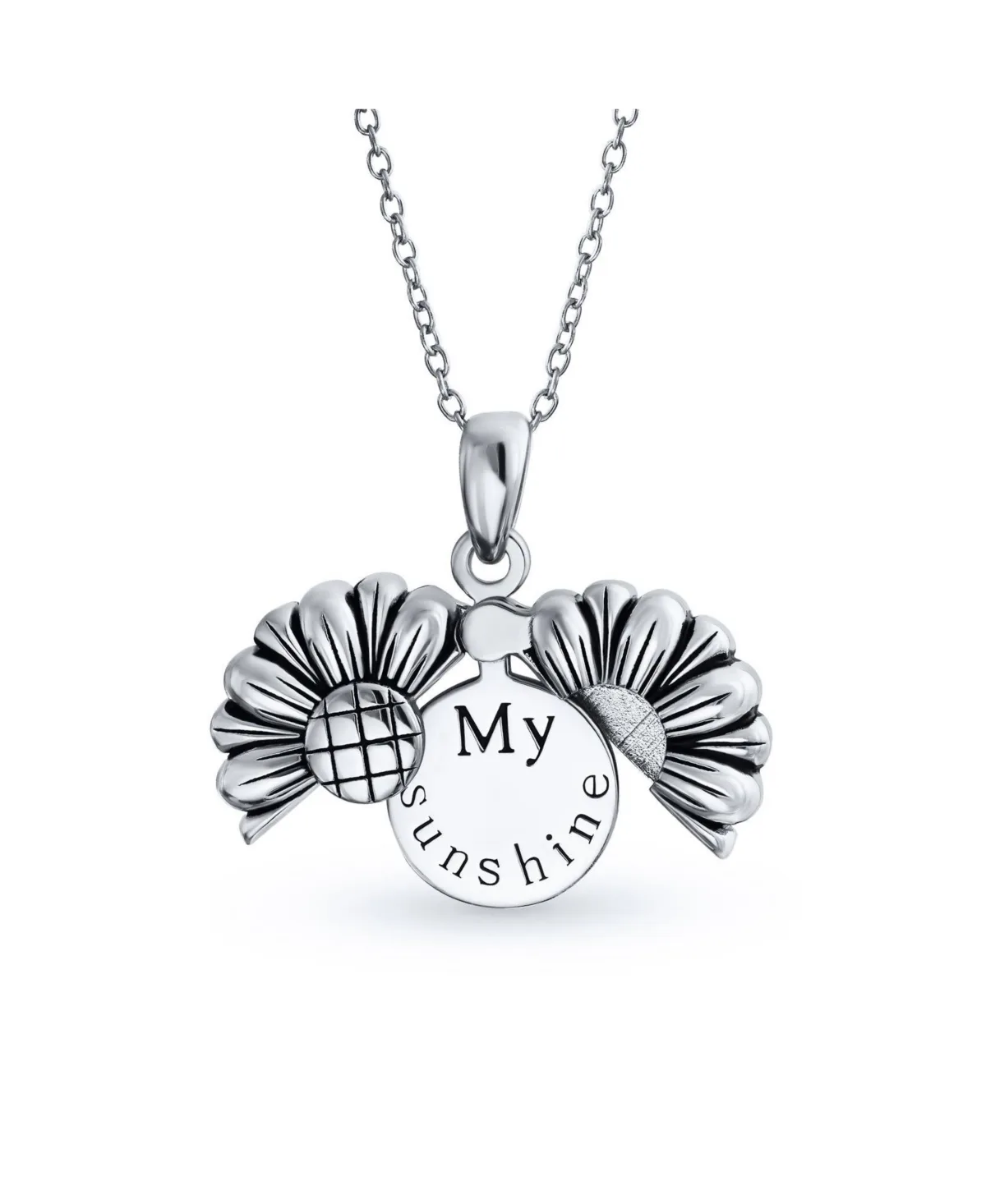 My Sunshine Sunflower Locket Pendant Necklace Silver.925 Sterling Silver by Bling Jewelry