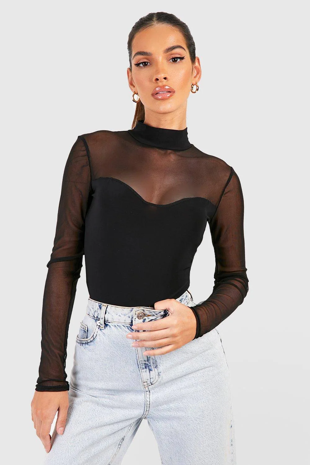 Mesh Bralet Bodysuit by boohoo