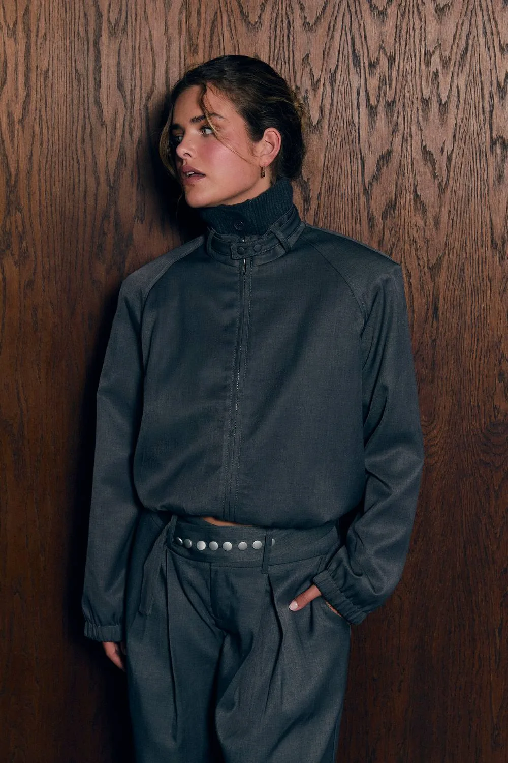 Shoulder Pad Tailored Bomber Jacket by boohoo
