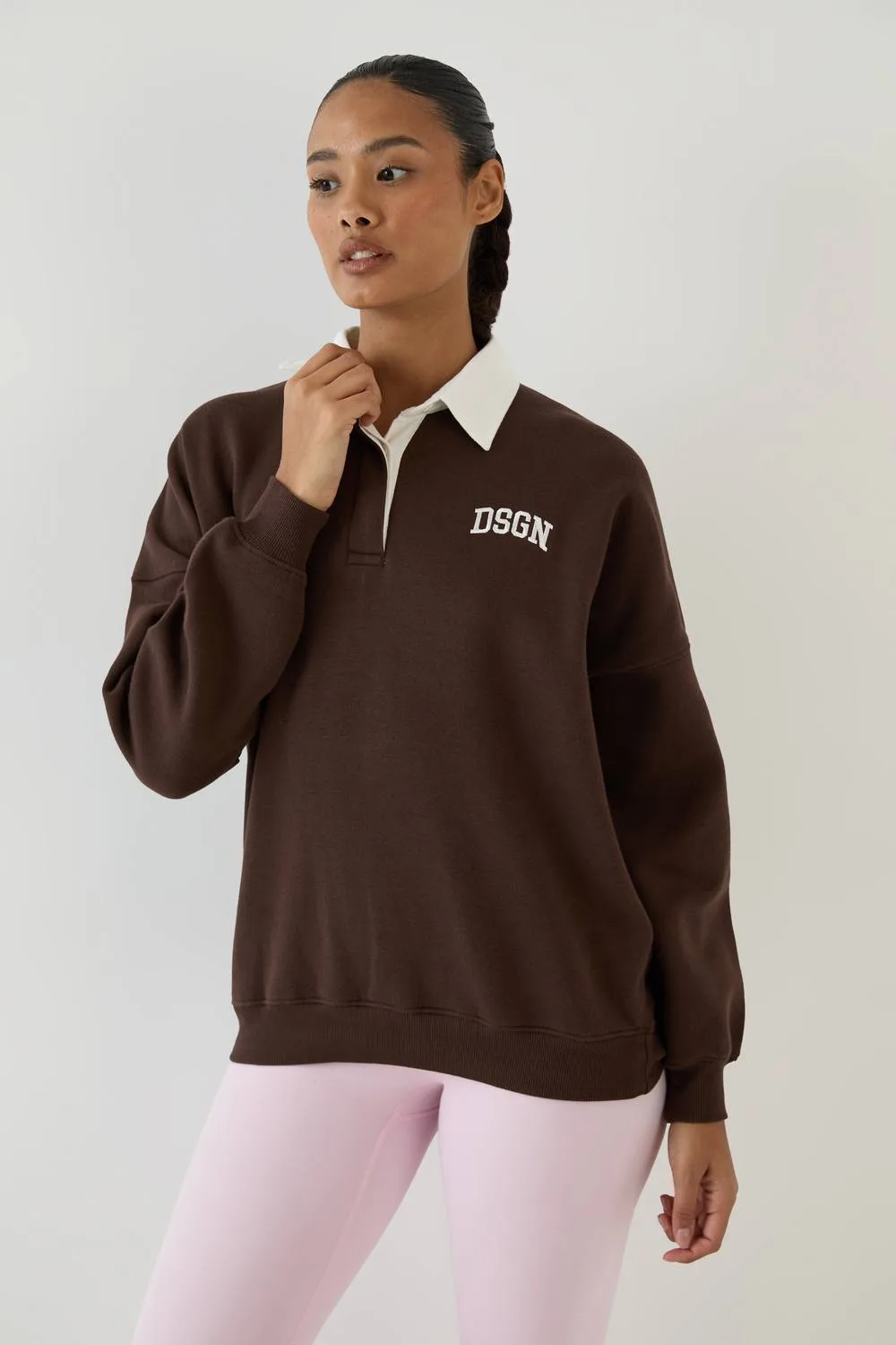 DSGN Studio Contrast Collar Rugby Sweatshirt by Dsgn Studio