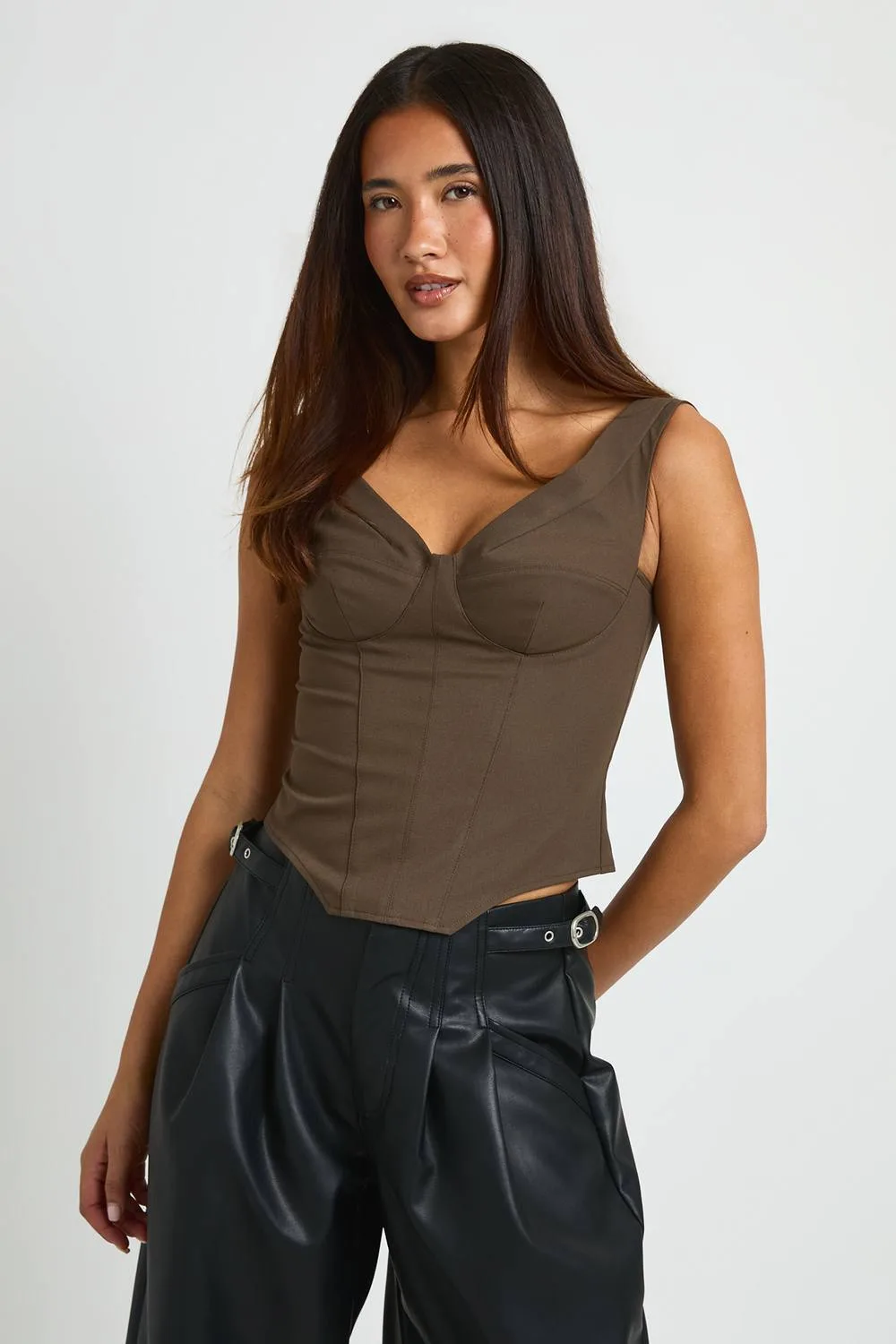 Bardot Twill Corset Top
