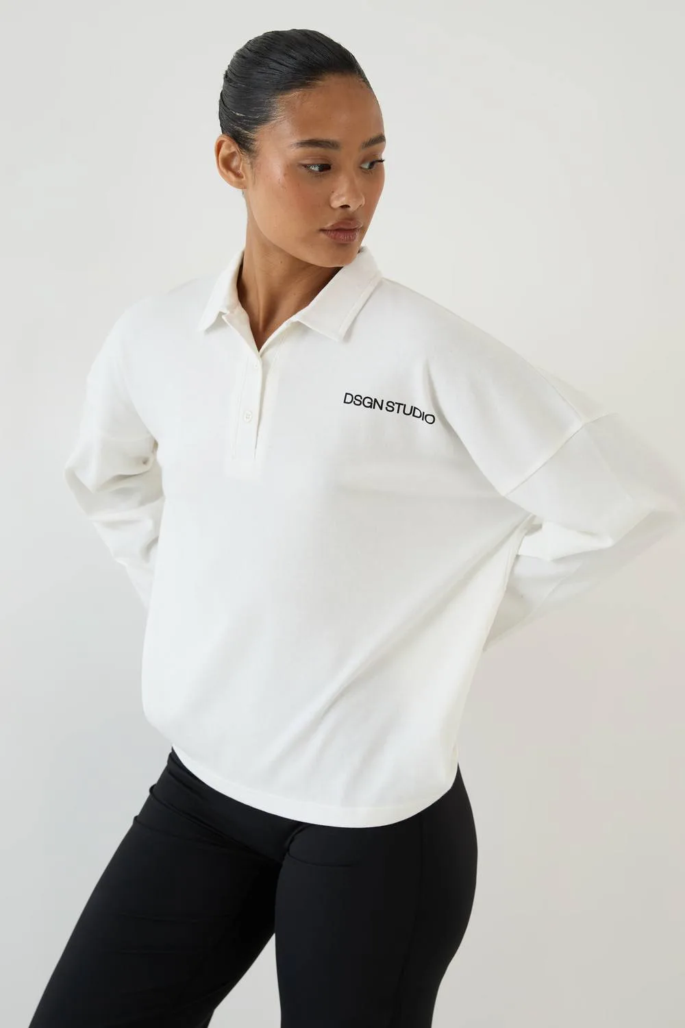 Collared Long Sleeve Top by Dsgn Studio
