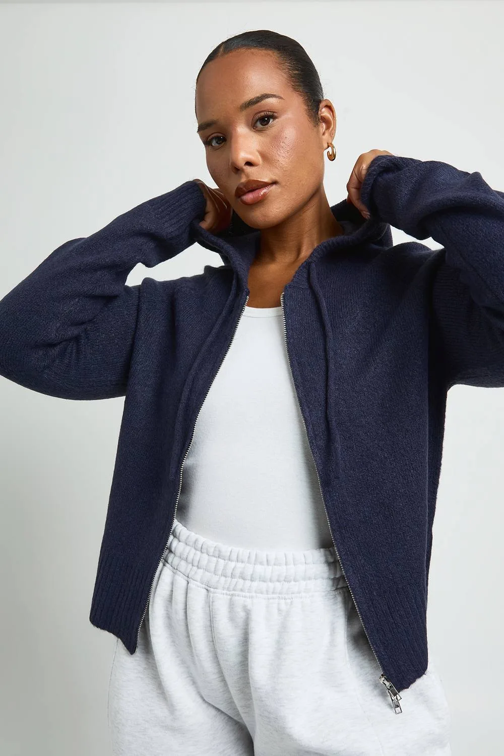 Knitted Hoody by boohoo