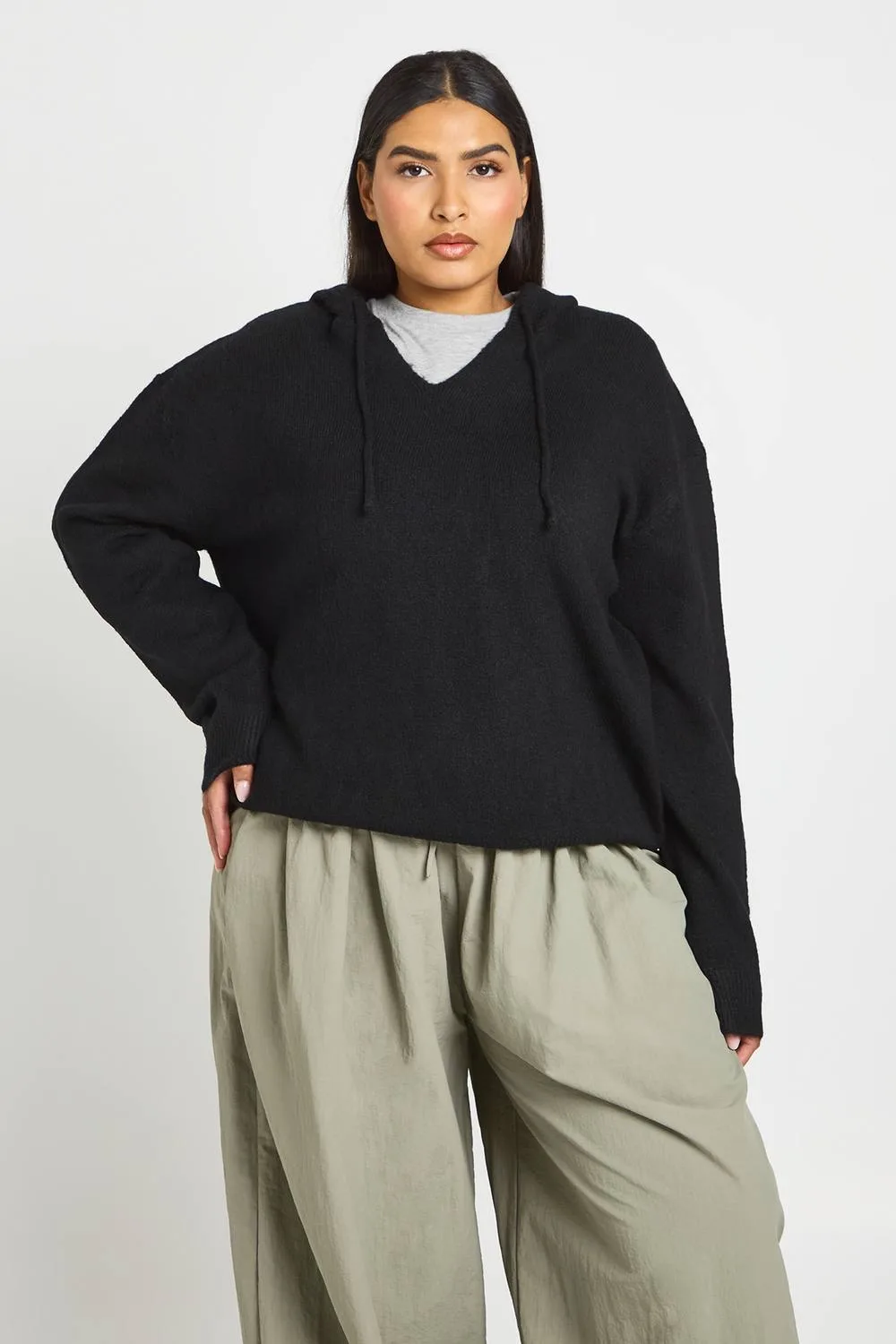 Soft Knit Oversized Hoody by boohoo