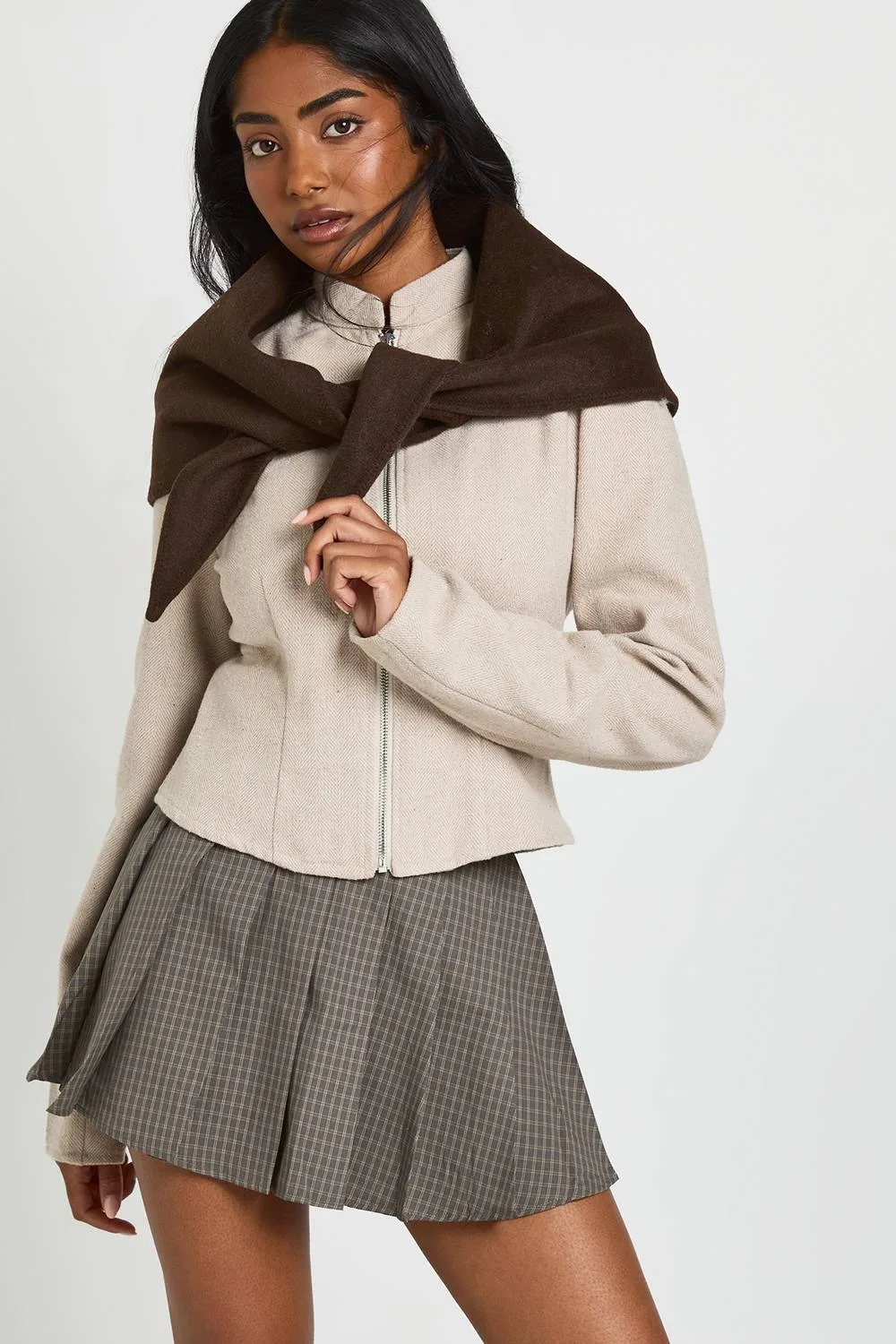 Check Mini Skirt by boohoo
