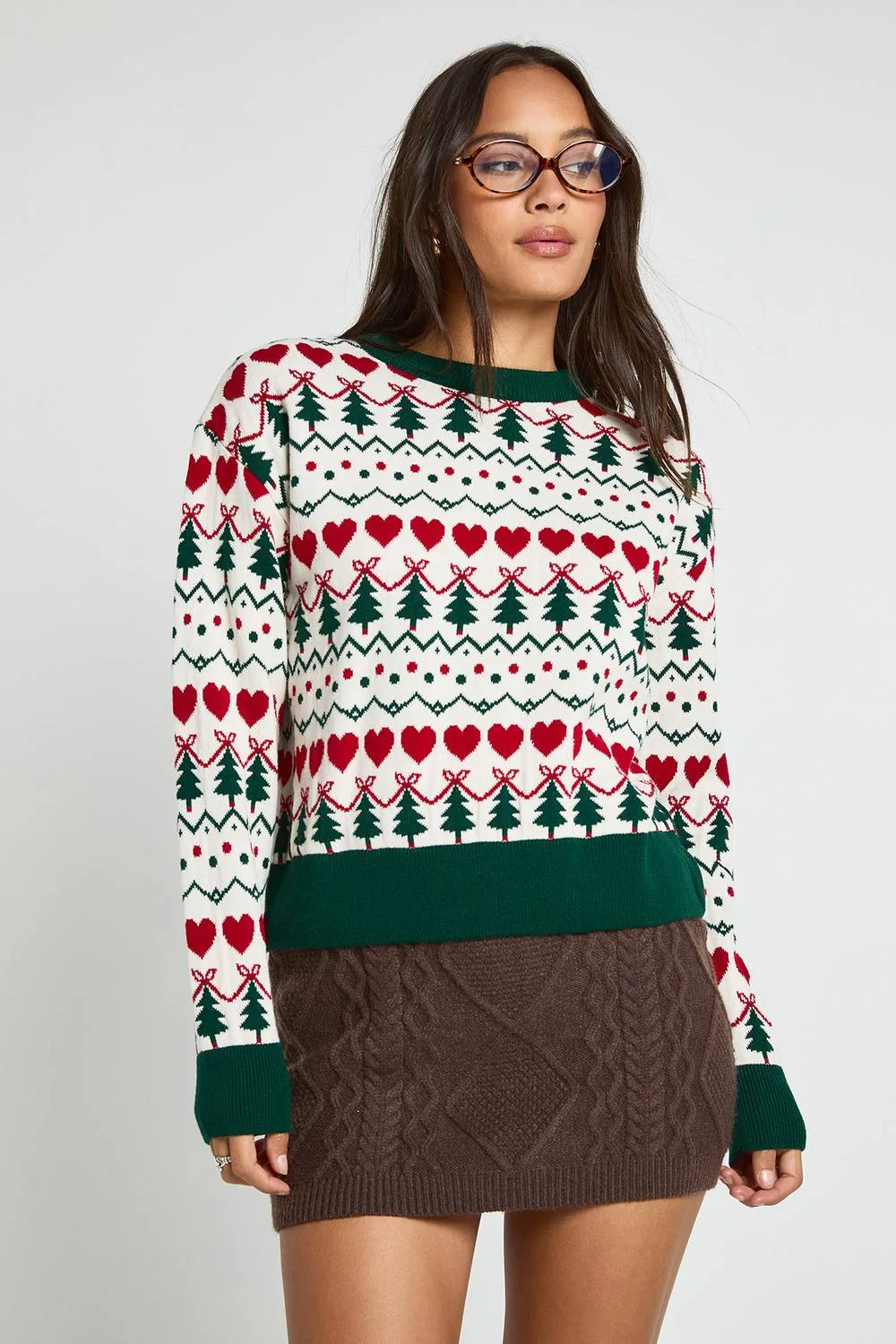 Christmas Tree Fairisle Christmas Jumper by boohoo