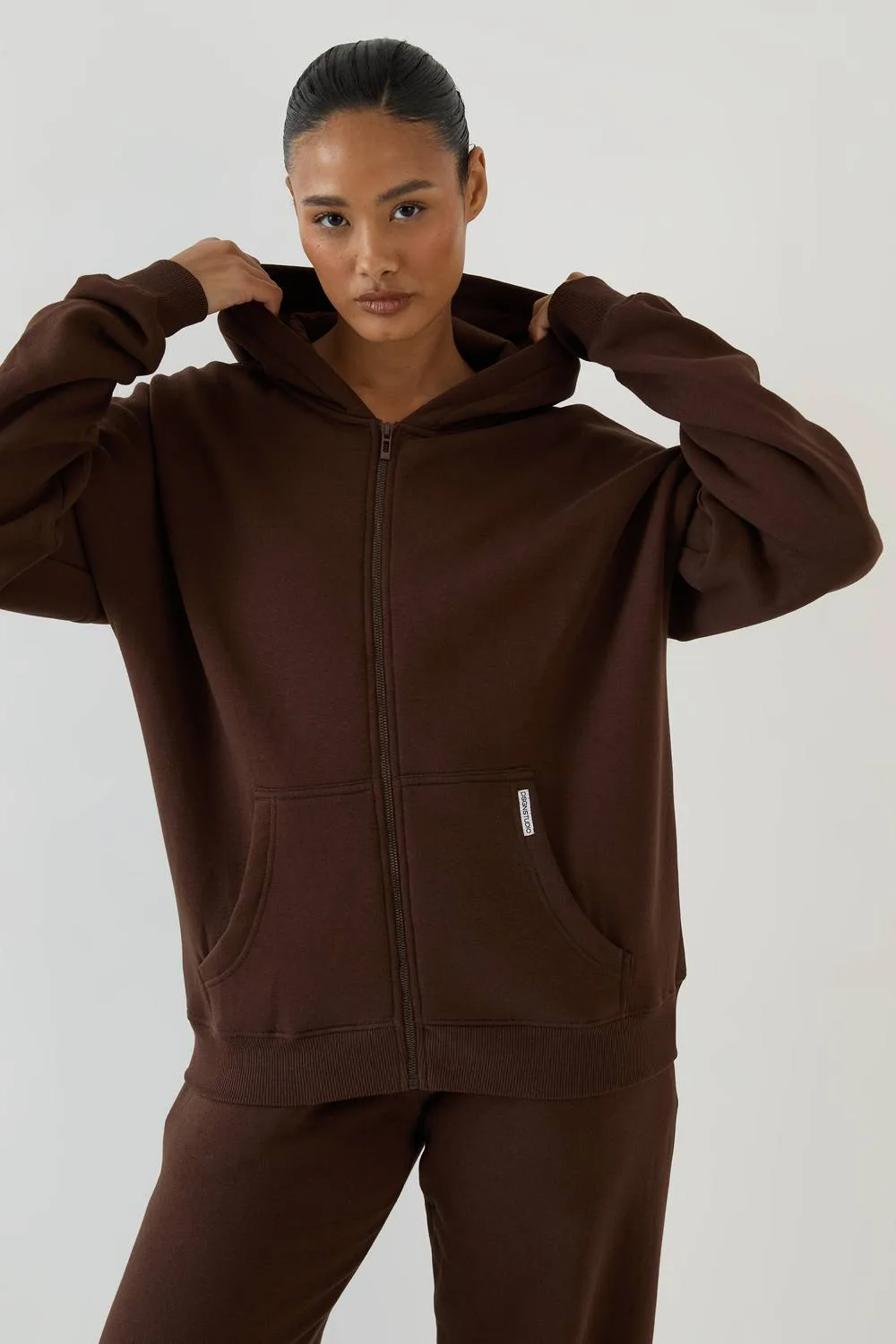 Oversized Zip Through Hoodie by DSGN Studio
