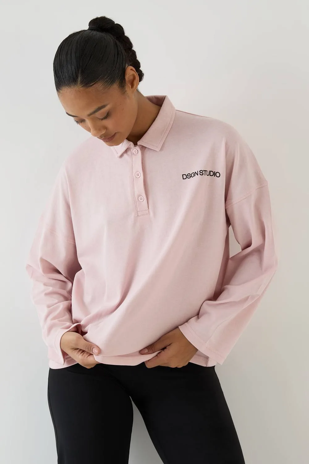 DSGN Studio Collared Long Sleeve Top by Dsgn Studio