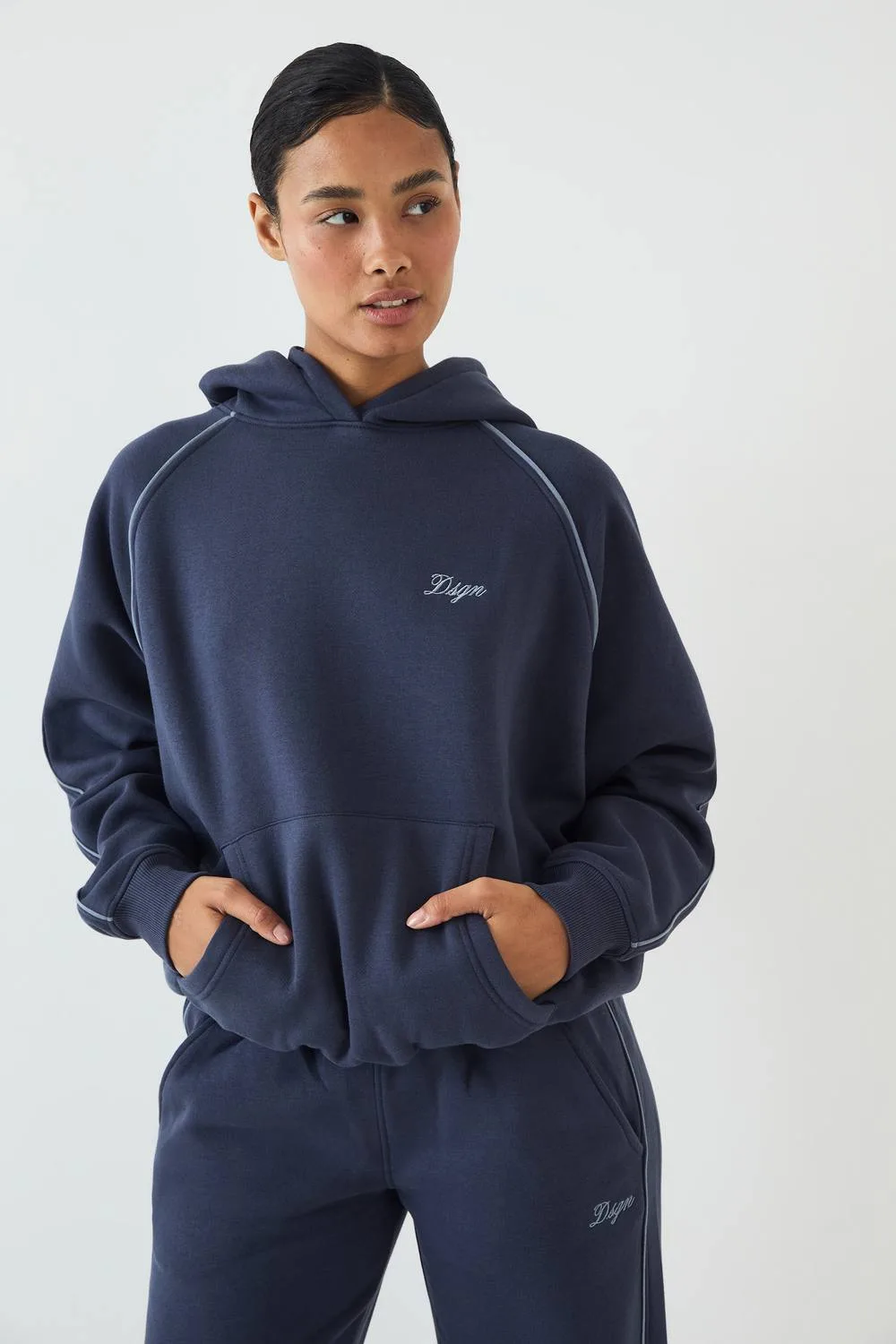 DSGN Studio Script Piping Oversized Hoodie by Dsgn Studio
