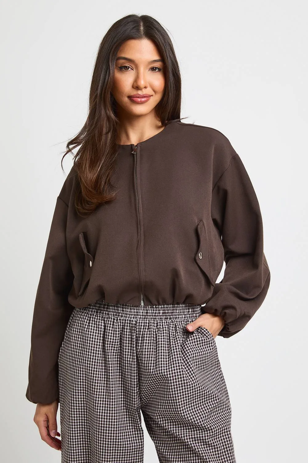 Pocket Detail Bomber Jacket by boohoo