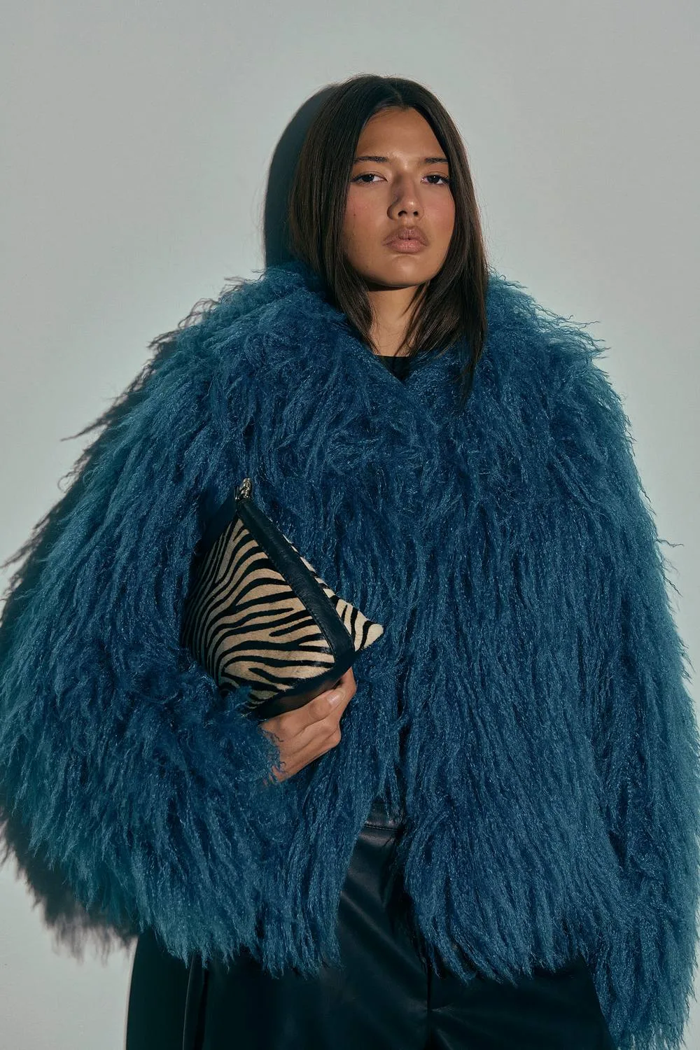 Shaggy Faux Fur Jacket by boohoo
