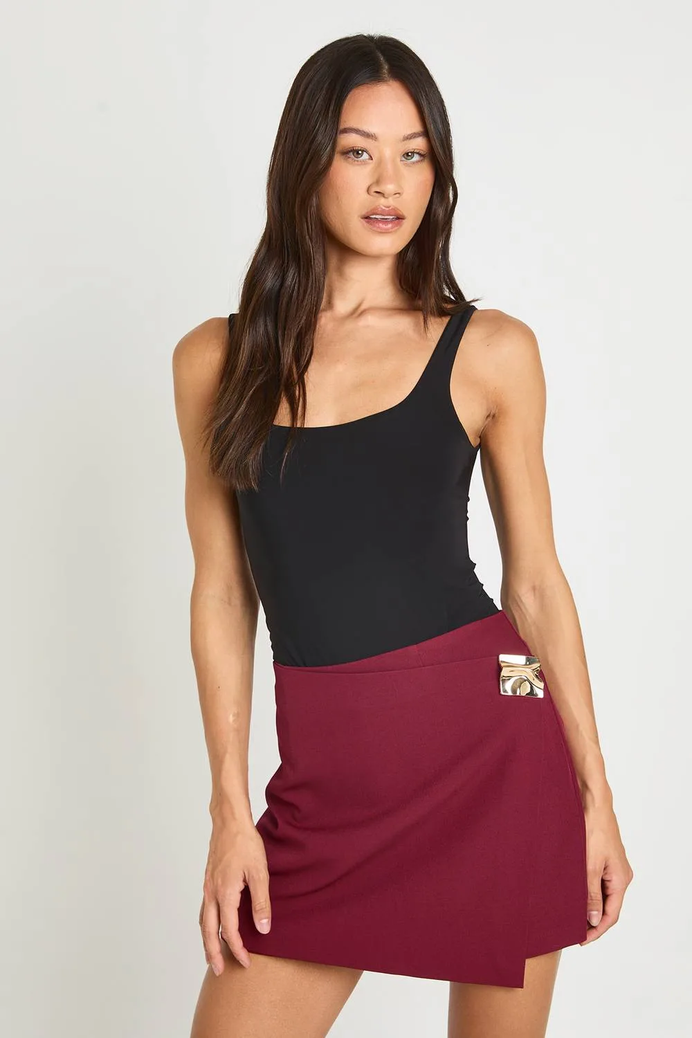 Gold Trim Skort by boohoo