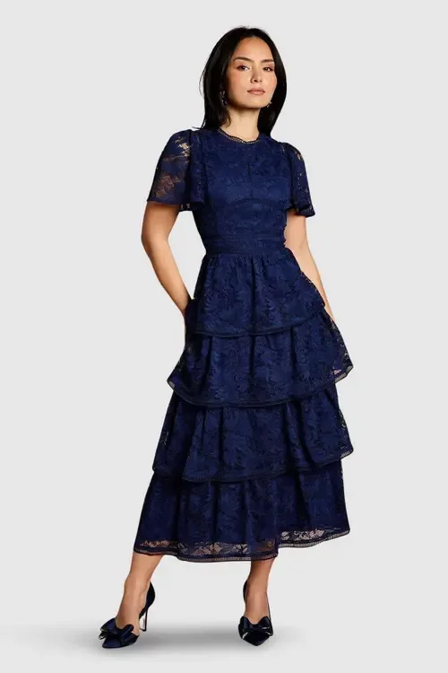 Tiered Lace Dress by Coast